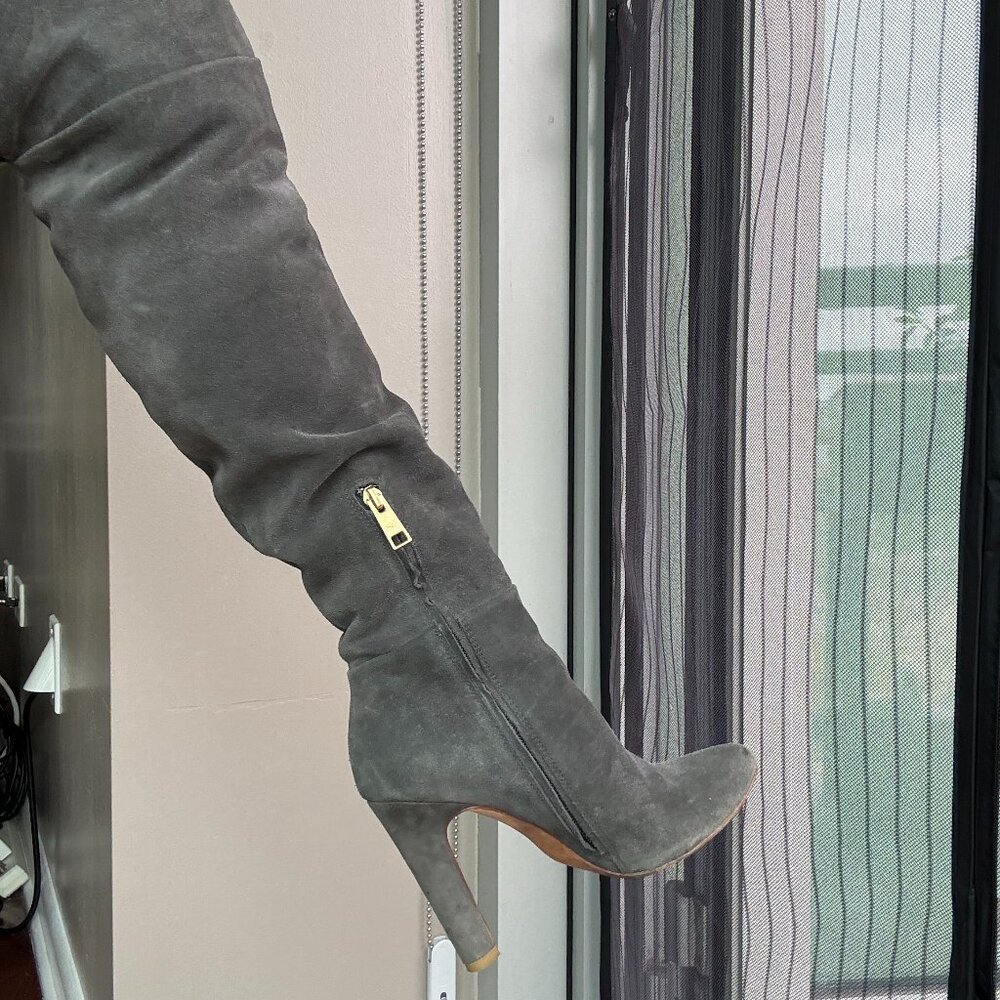 Joie Over the Knee (OTK) Gray Suede Boots - Size 37.5